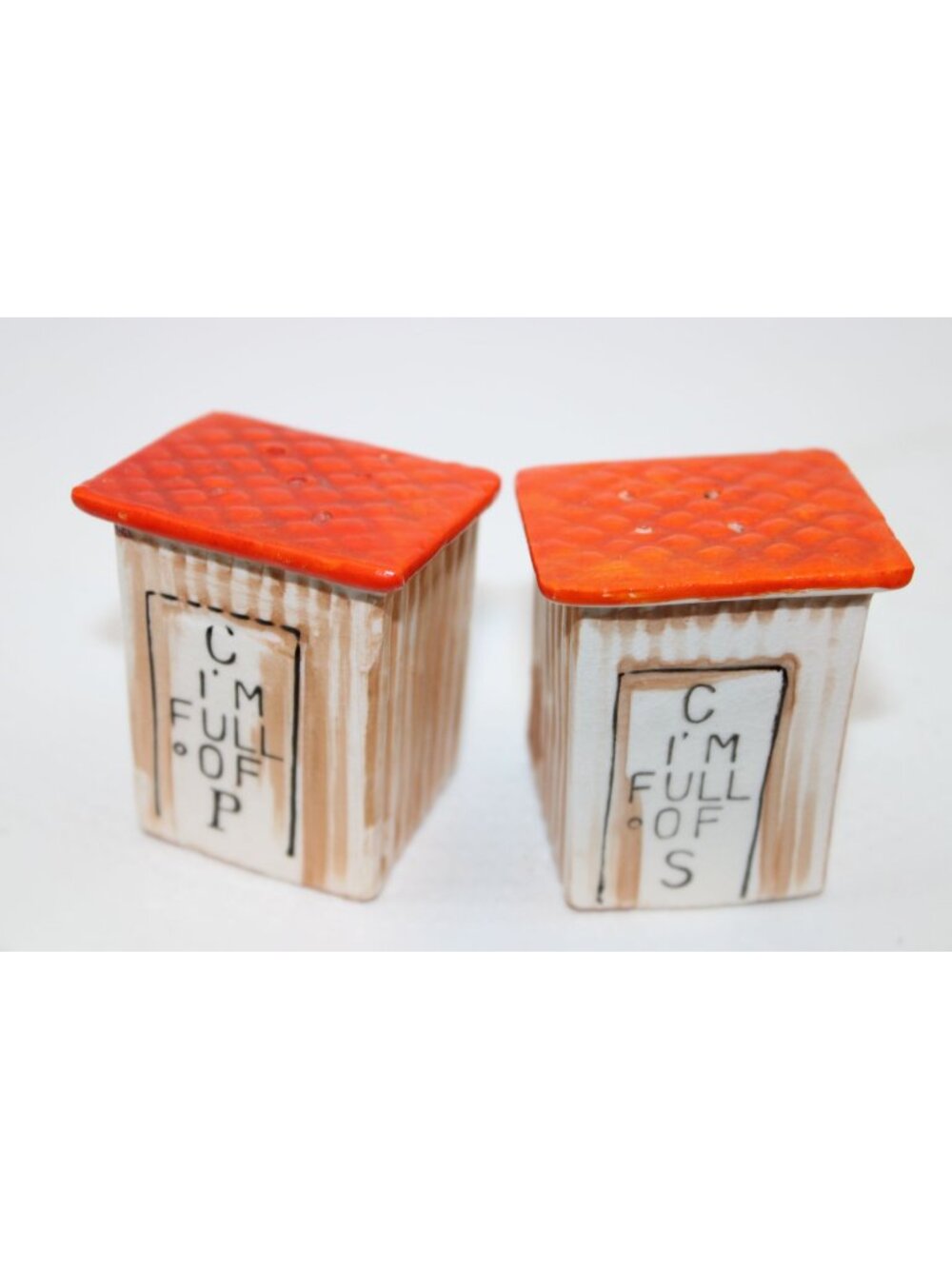 Salt & Pepper Shakers - Vintage Victoria Ceramic Outhouse